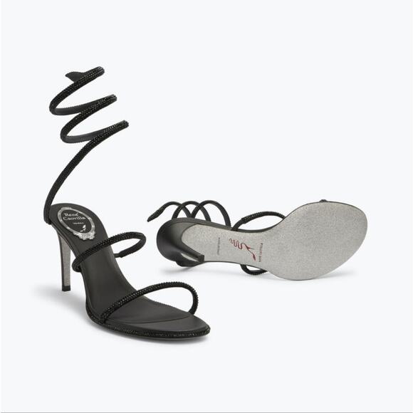 Rene Caovilla CLEO BLACK SANDAL Heels 80 EU41 - Picture 6 of 12